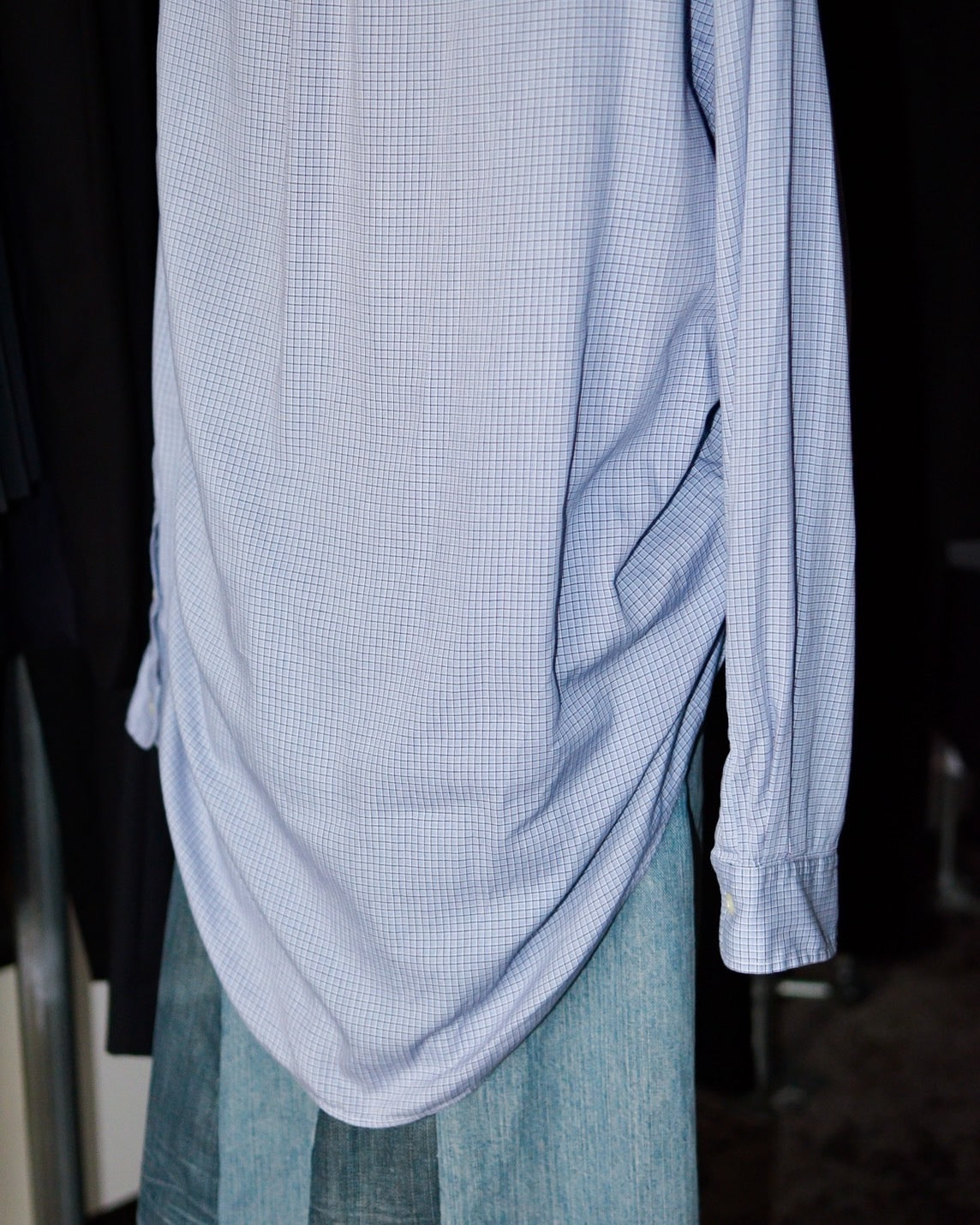 RE-054 / shirring plaid shirt【B】