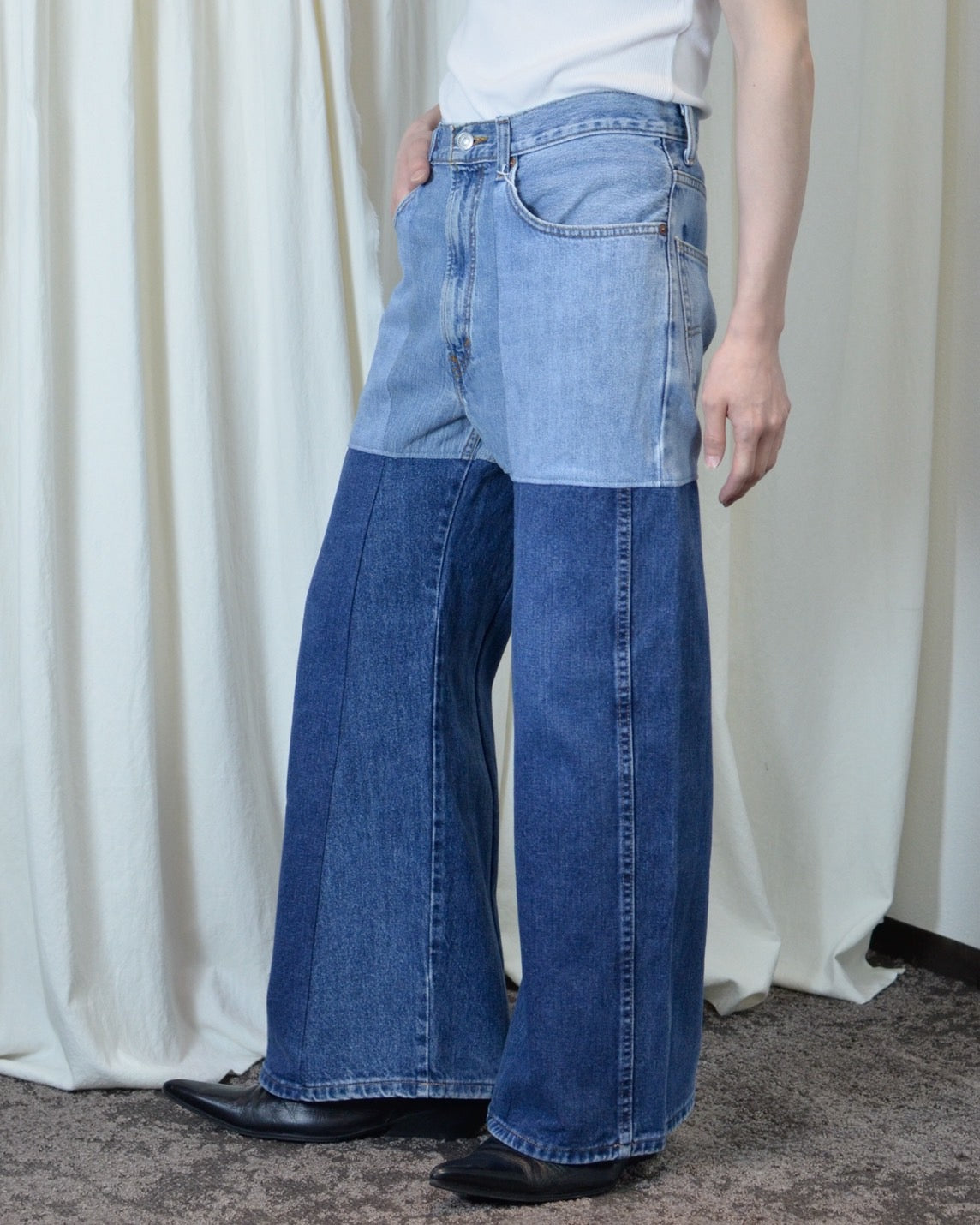 RE-004/4panel docking denim【B】