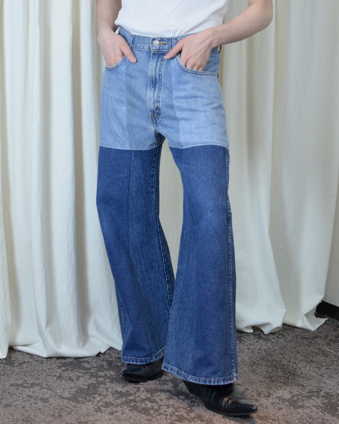 RE-004/4panel docking denim【B】