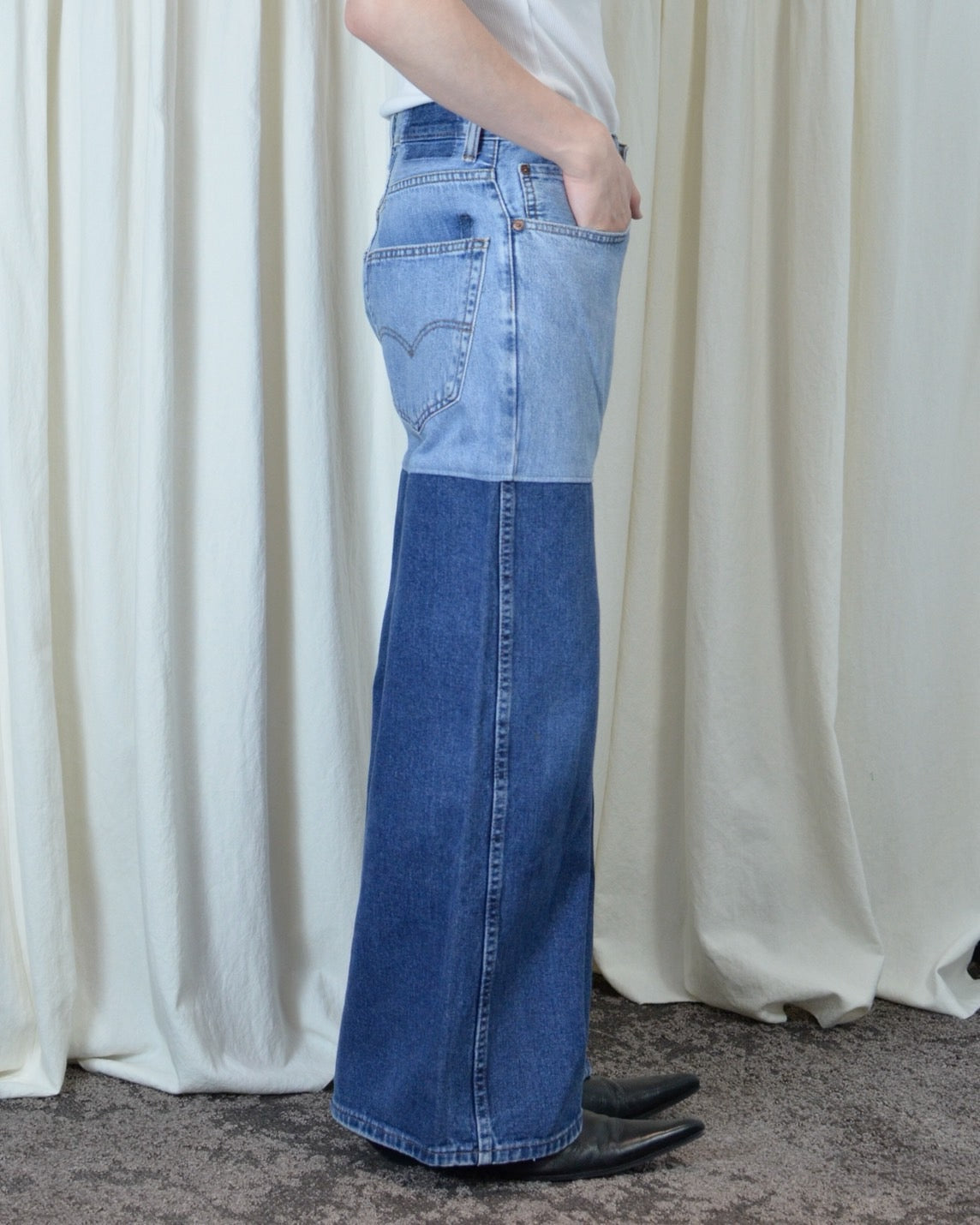 RE-004/4panel docking denim【B】
