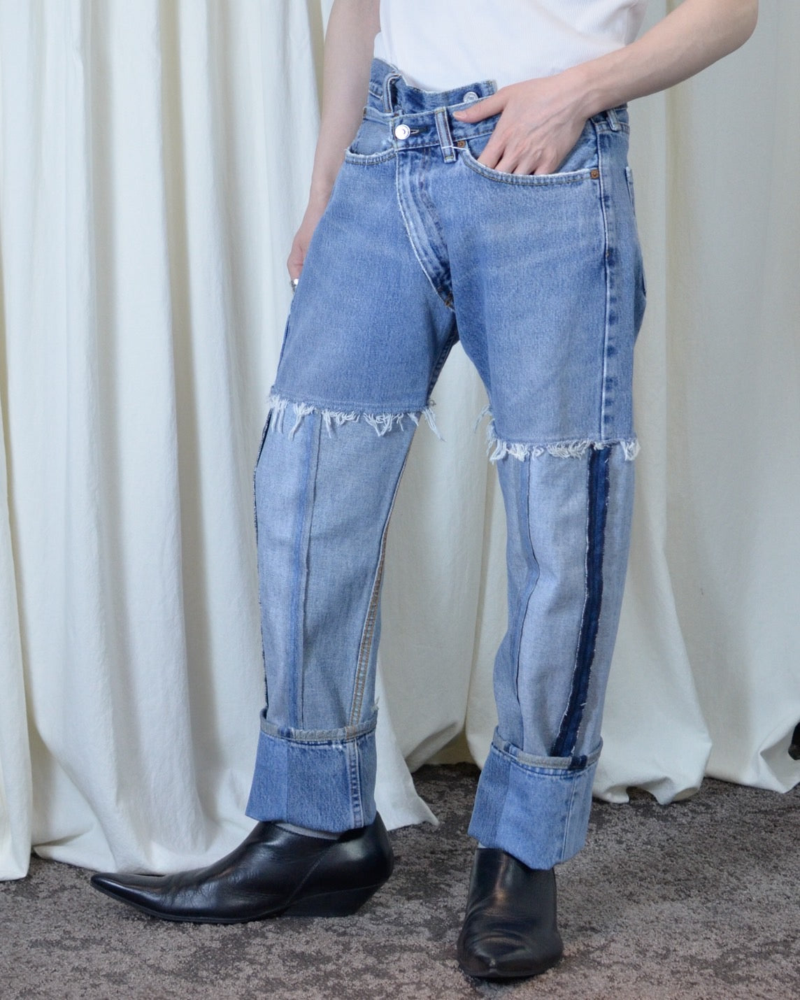 RE-013-02 / inside out straight denim【L】