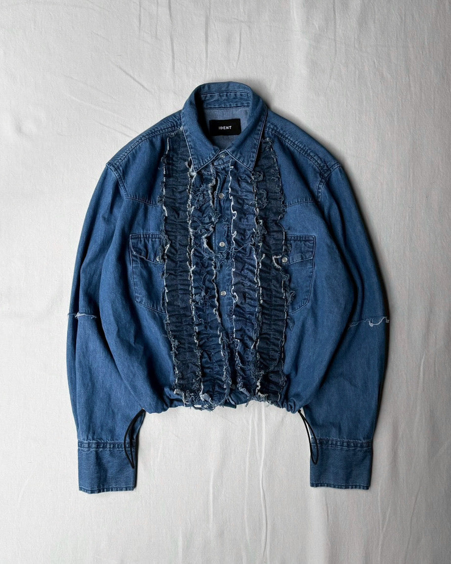 ID25-001-01-F / denim frill shirt【C】