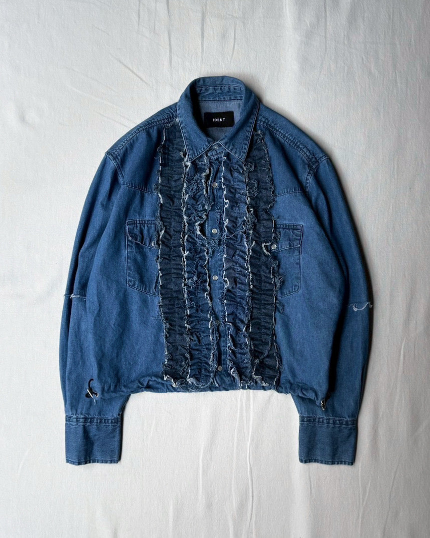 ID25-001-01-F / denim frill shirt【C】