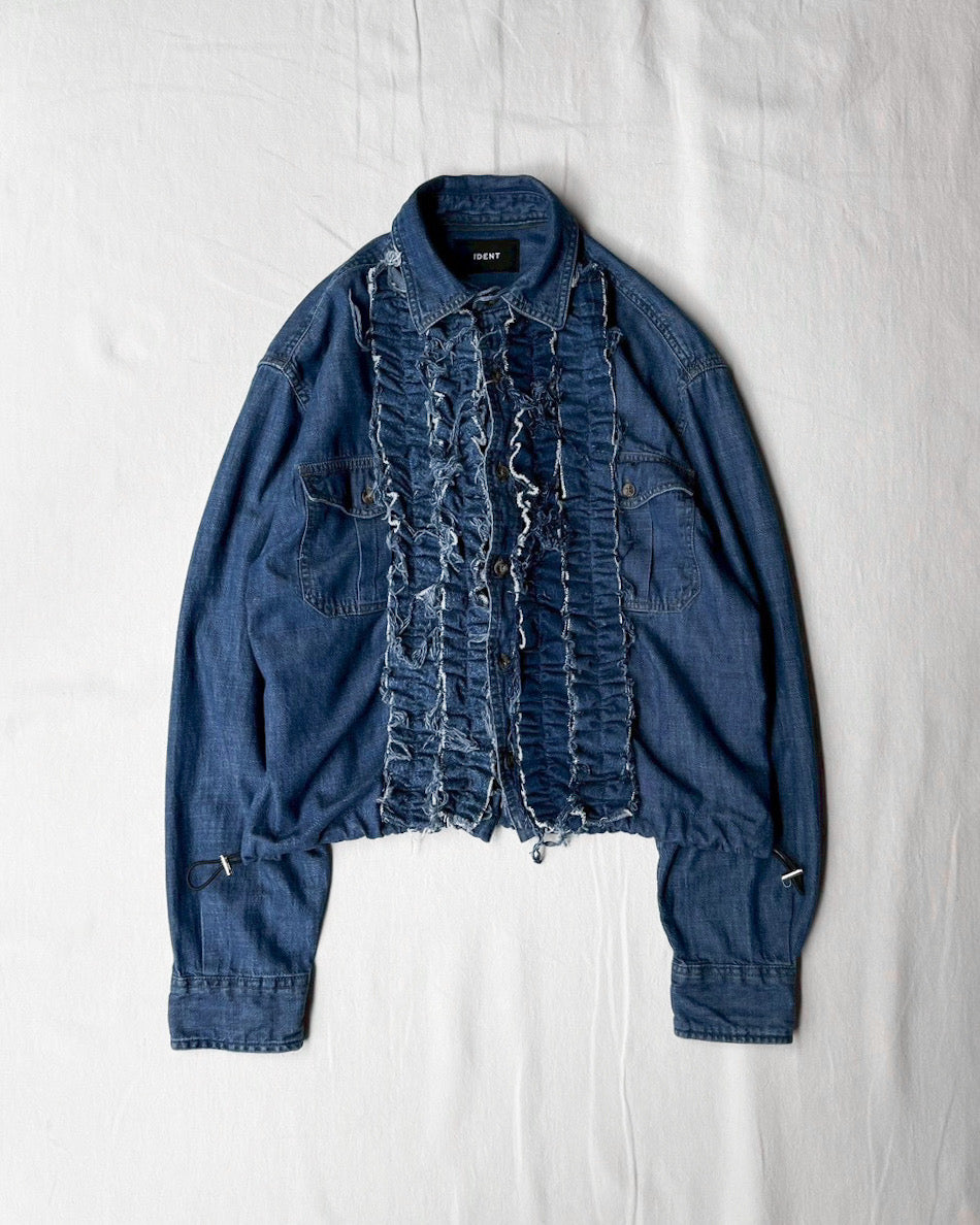 ID25-001-01-F / denim frill shirt【D】