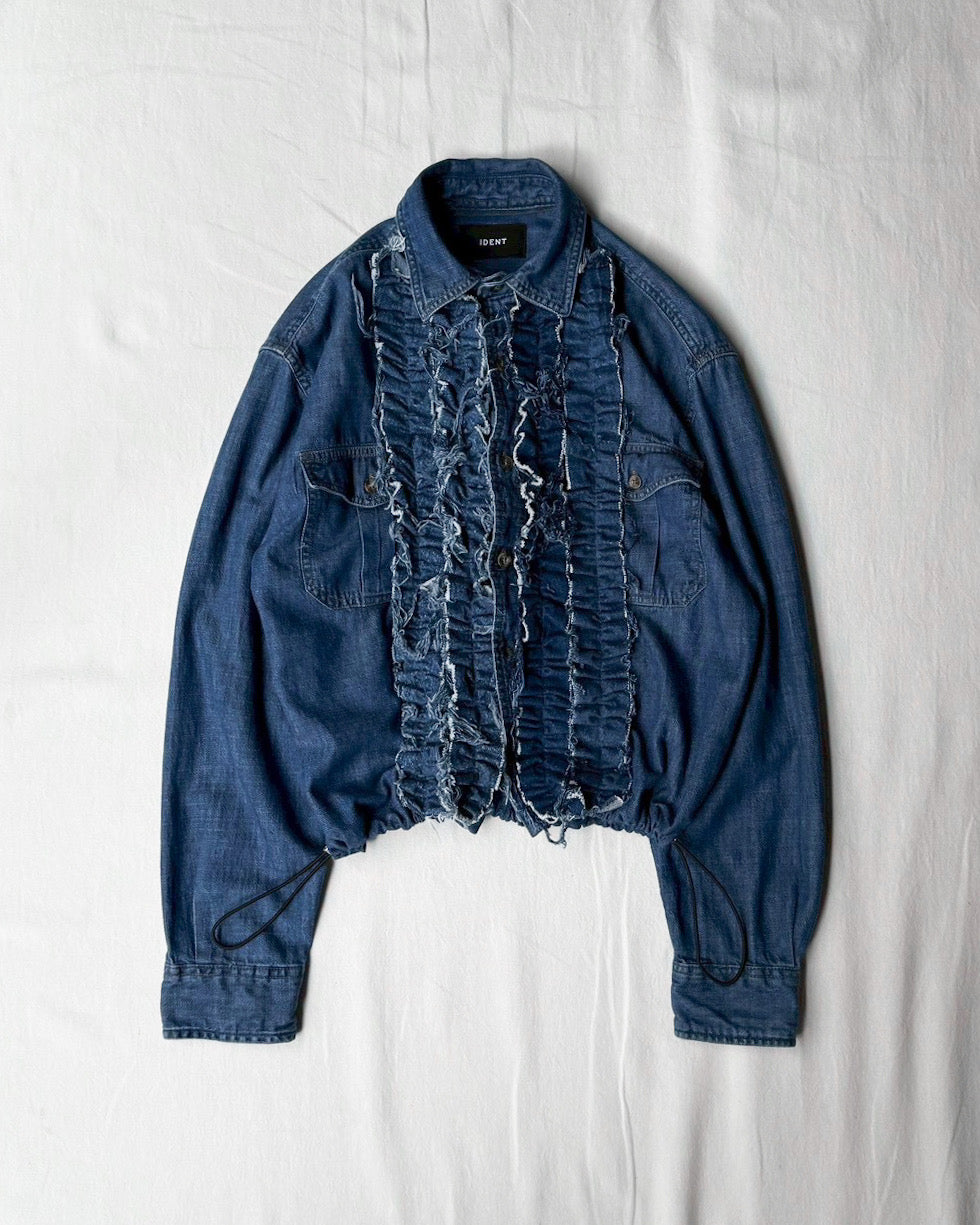 ID25-001-01-F / denim frill shirt【D】