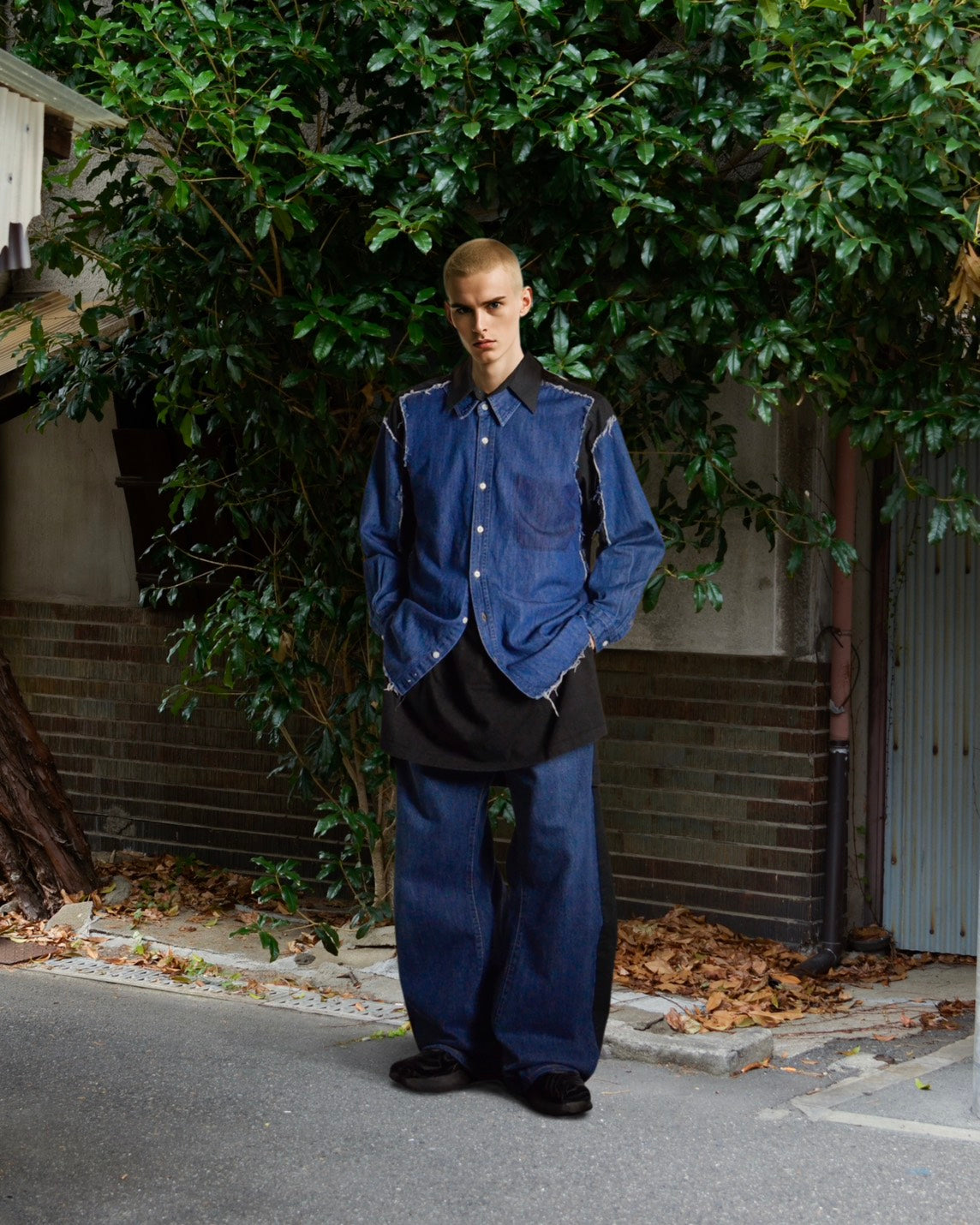 ID25-019 / docking fake layered shirt【A】