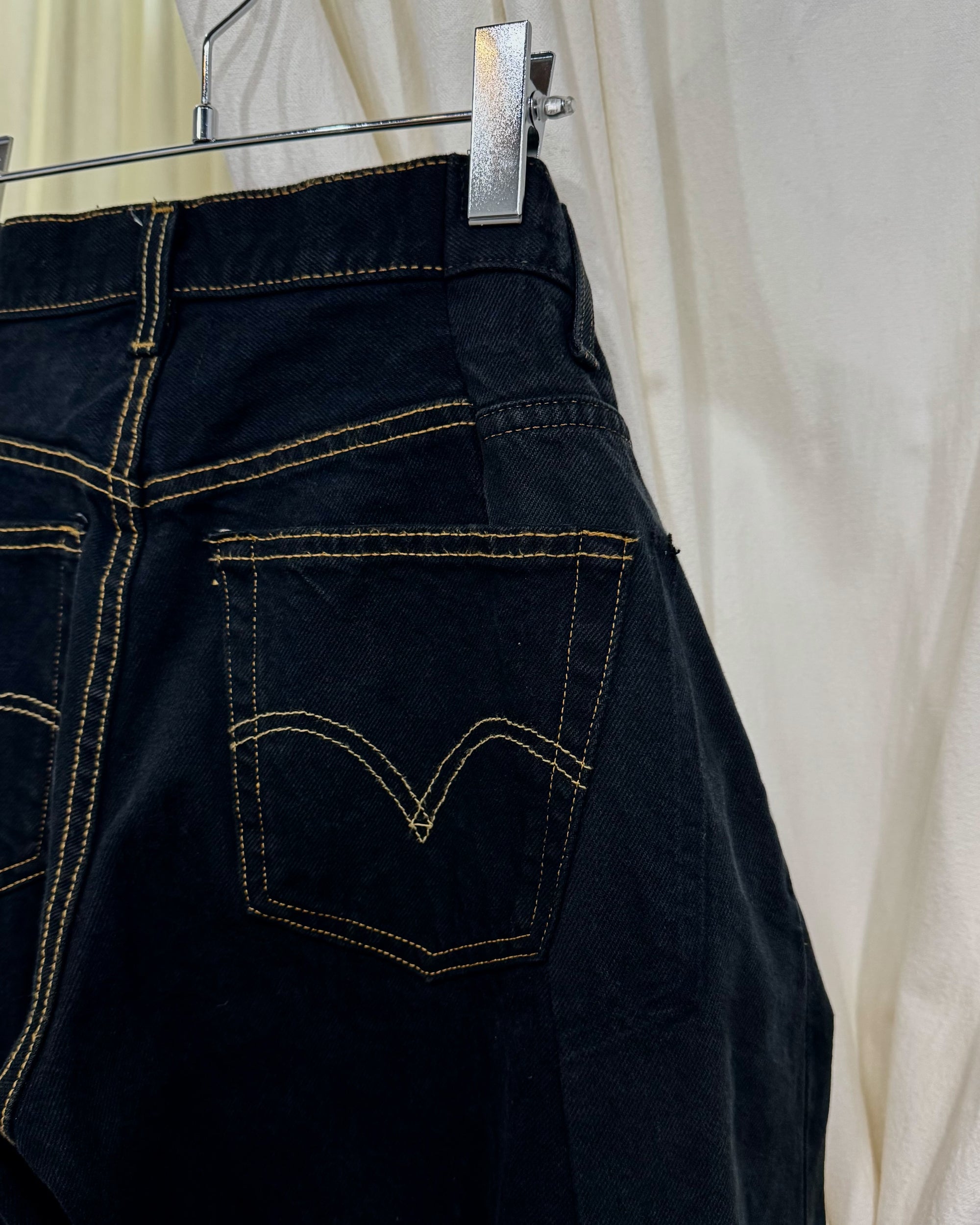 ID-005-02-XL / curve buggy denim overdyed