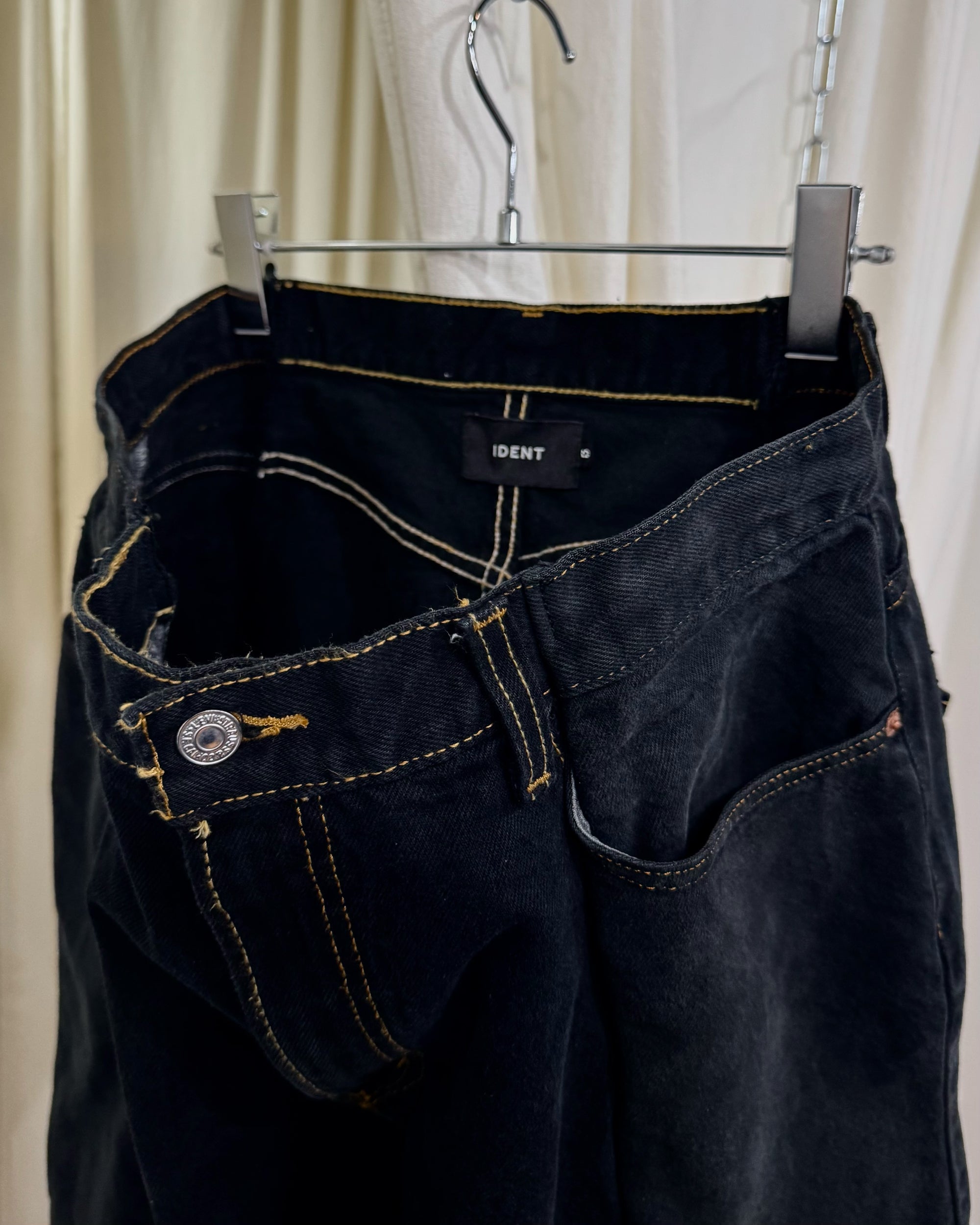 ID-005-02-XL / curve buggy denim overdyed
