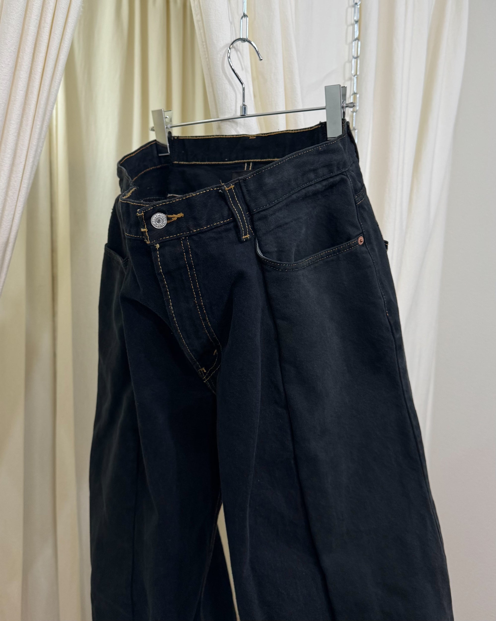 ID-005-02-XL / curve buggy denim overdyed