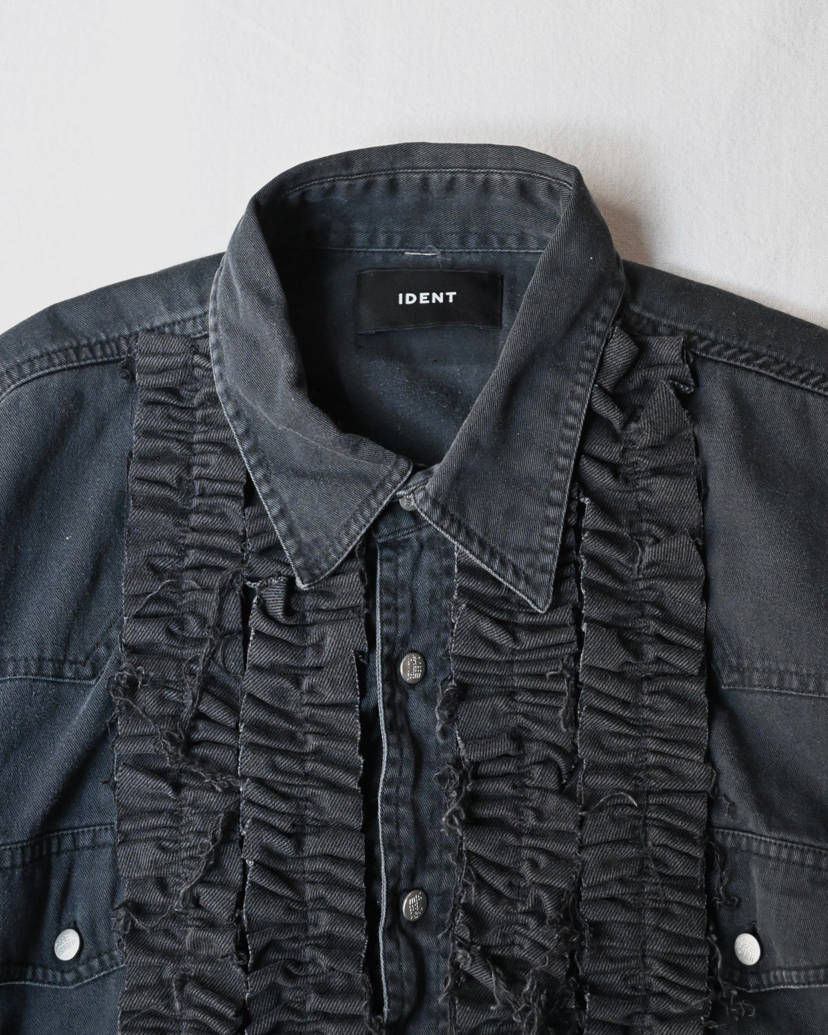 ID26-014-07-F / denim frill shirt【E】