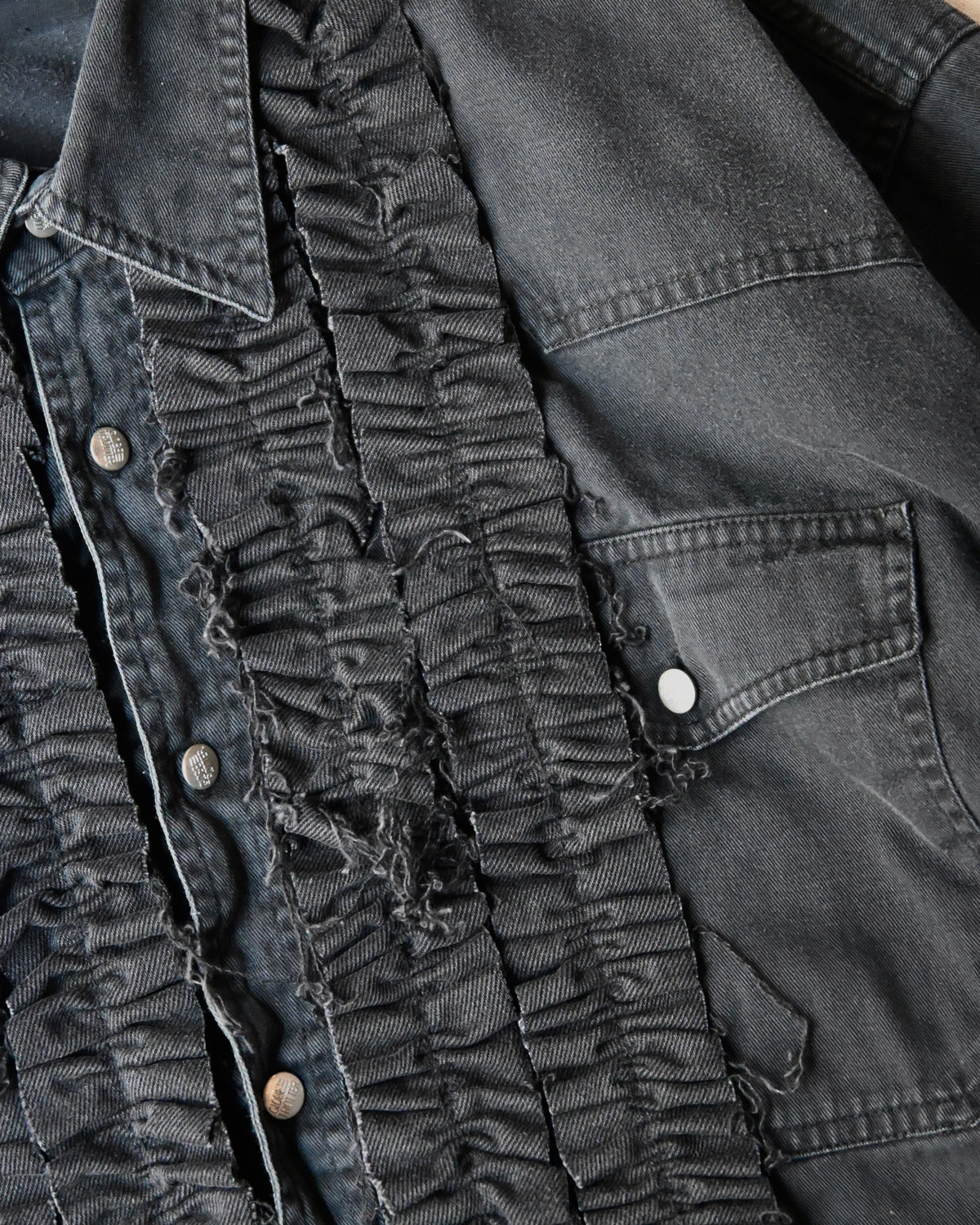 ID26-014-07-F / denim frill shirt【E】