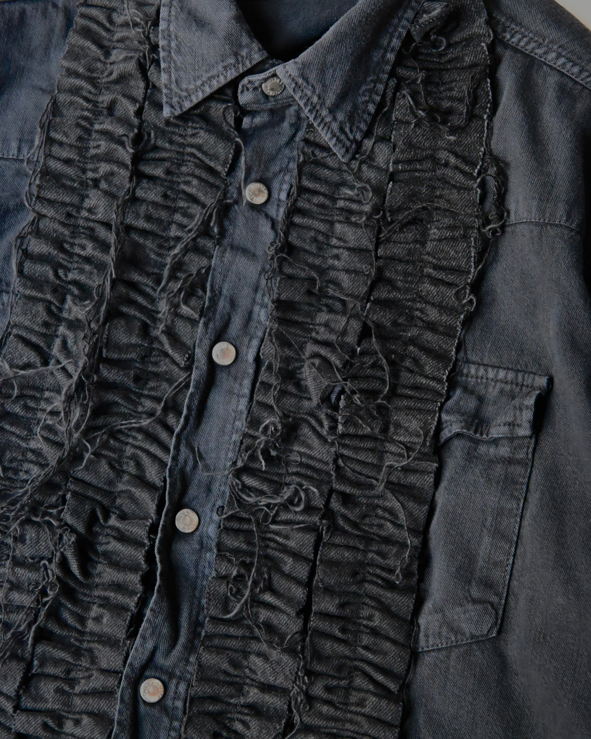 ID26-014-07-F / denim frill shirt【D】