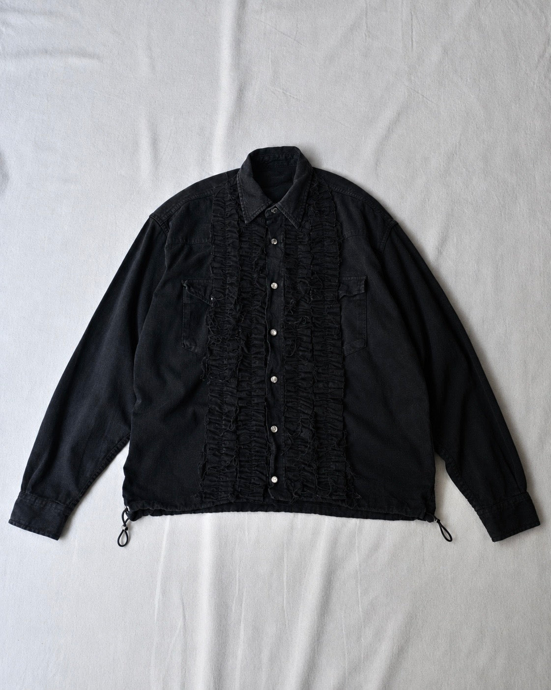 ID26-014-07-F / denim frill shirt【D】