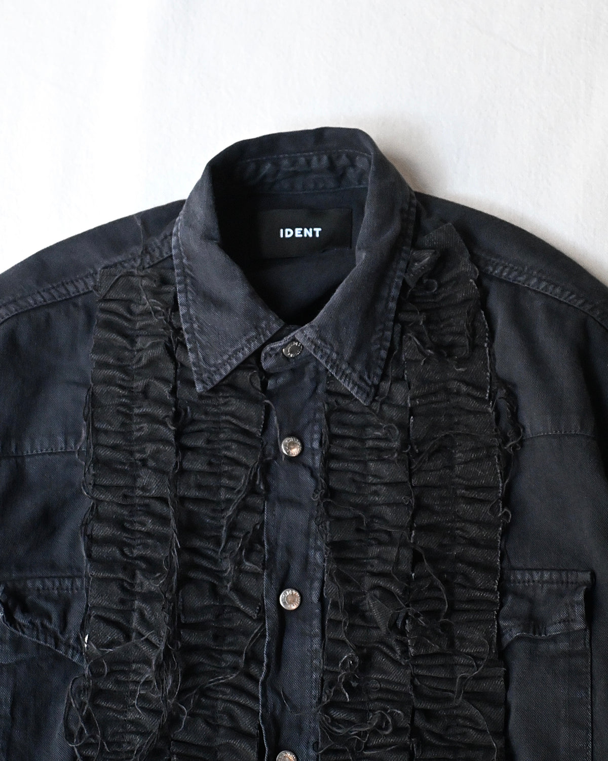 ID26-014-07-F / denim frill shirt【D】