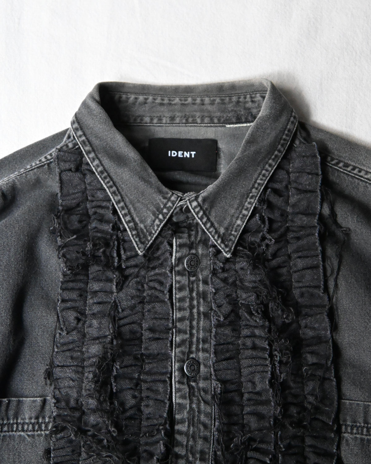 ID26-014-07-F / denim frill shirt【F】